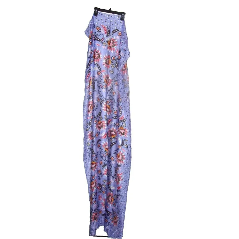 Vera Bradley Mural Garden Fringe Long Scarf 100% Rayon Purple Orange New - Picture 1 of 7